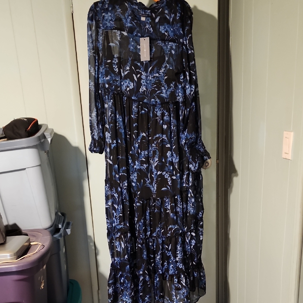 Tommy Hilfiger Navy Floral Long Sleeve Dress
